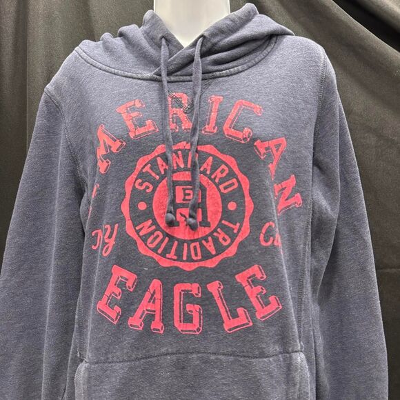 American Eagle Graphic Hoodie XL Fleece Pullover - Picture 3 of 8